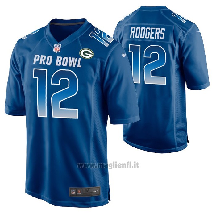 Maglia NFL Limited Green Bay Packers Aaron Rodgers 2019 Pro Bowl Blu